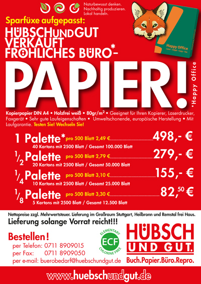 Papier Sparfuchsaktion 2021 - Hübsch und gut