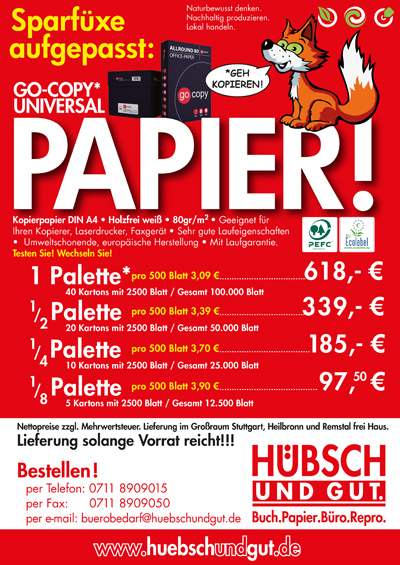 Sparfux Gocopy Papier Aktion - Hübsch und gut