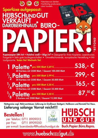 Sparfux Papier Aktion - Hübsch und gut