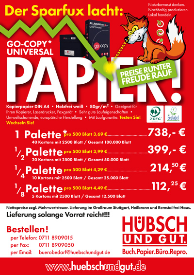 Sparfux Gocopy Papier Aktion - Hübsch und gut