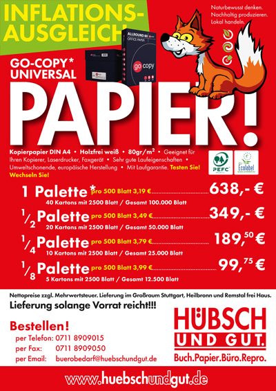 Sparfux Gocopy Papier Aktion - Hübsch und gut