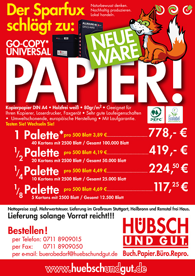 Sparfux Gocopy Papier Aktion - Hübsch und gut